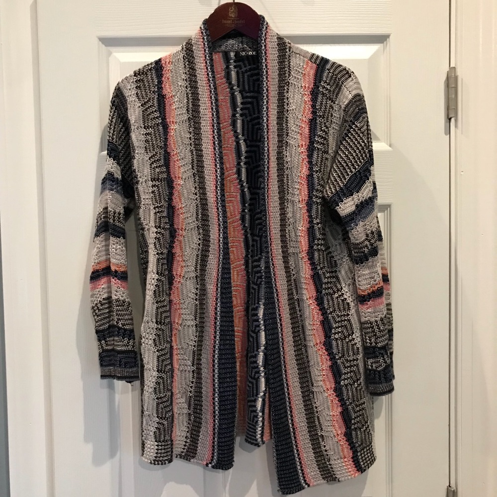 Open front macrame cardigan