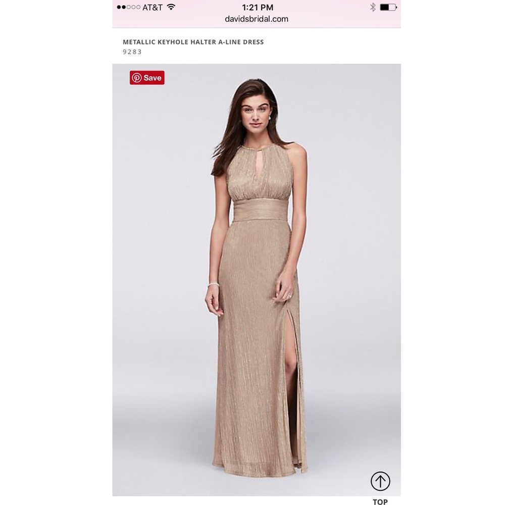 David's Bridal Halter A-Line Dress/with shoes!