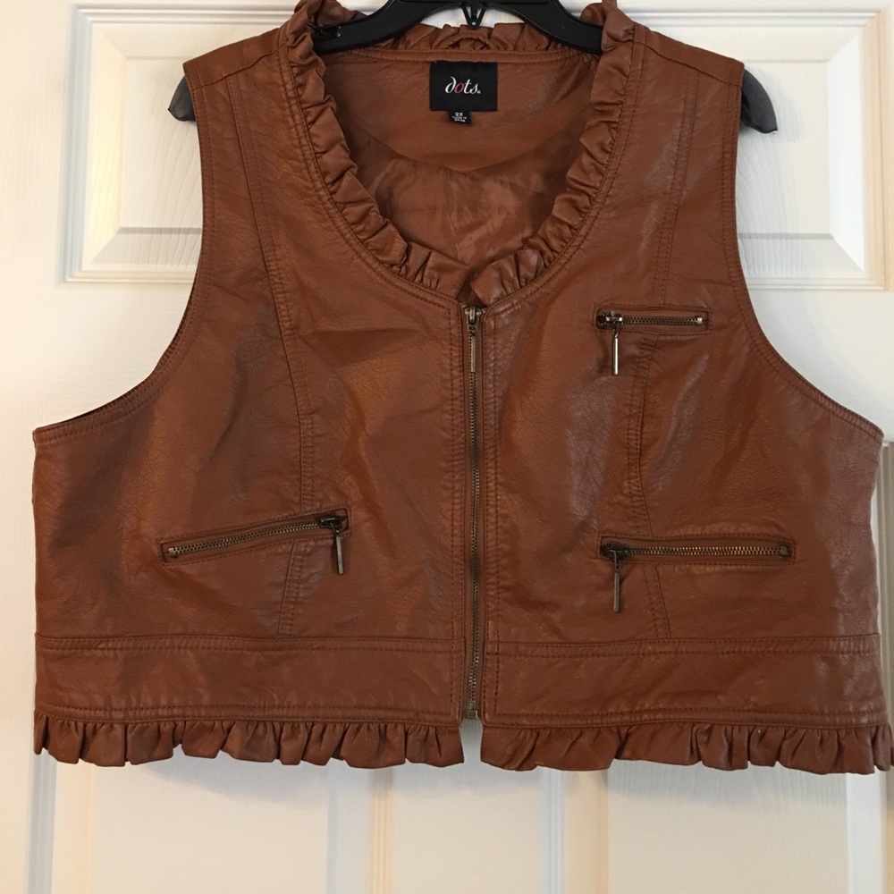 🔥Big Weekend Sale 🔥Dots Faux Leather Vest 2X