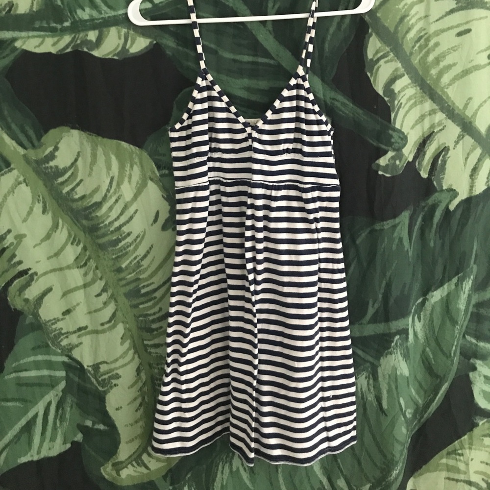 J Crew Navy Blue and White Striped Dress