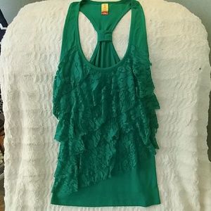 Green racer back tank