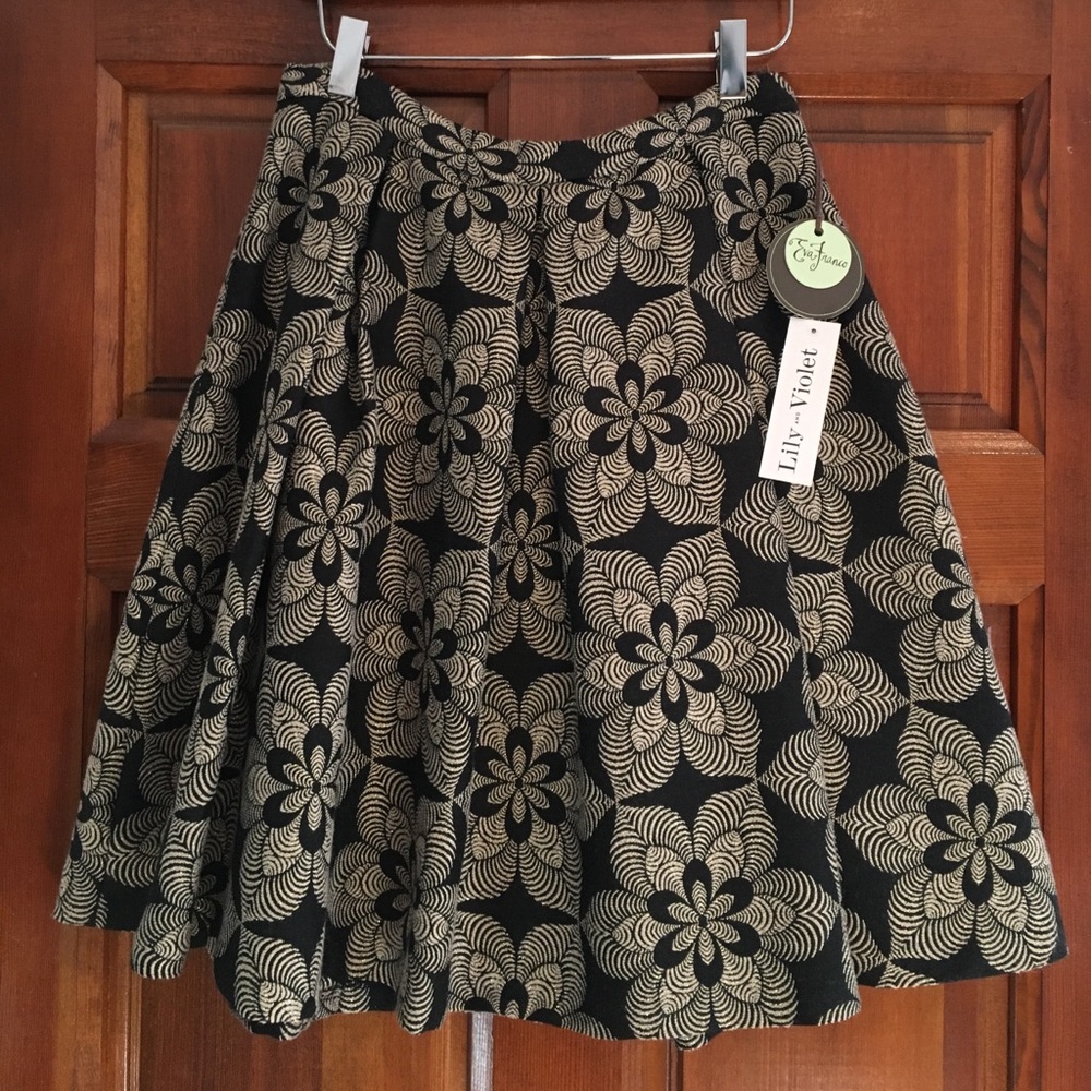 Black floral skirt