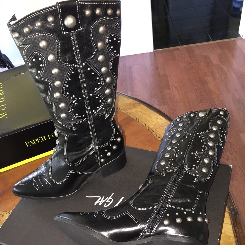 Nasty Gal Deadwood leather cowboy boots