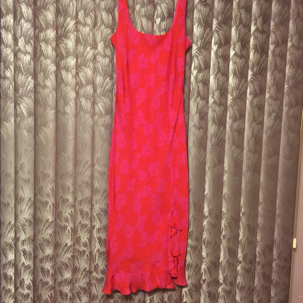 Ann Taylor Red and Pink Cocktail Dress