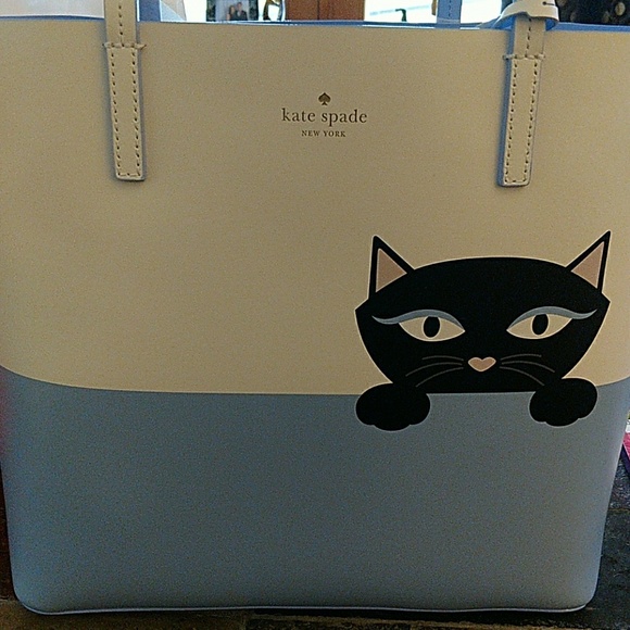 kate spade "jazz things up peeking cat" tote - Picture 2 of 8