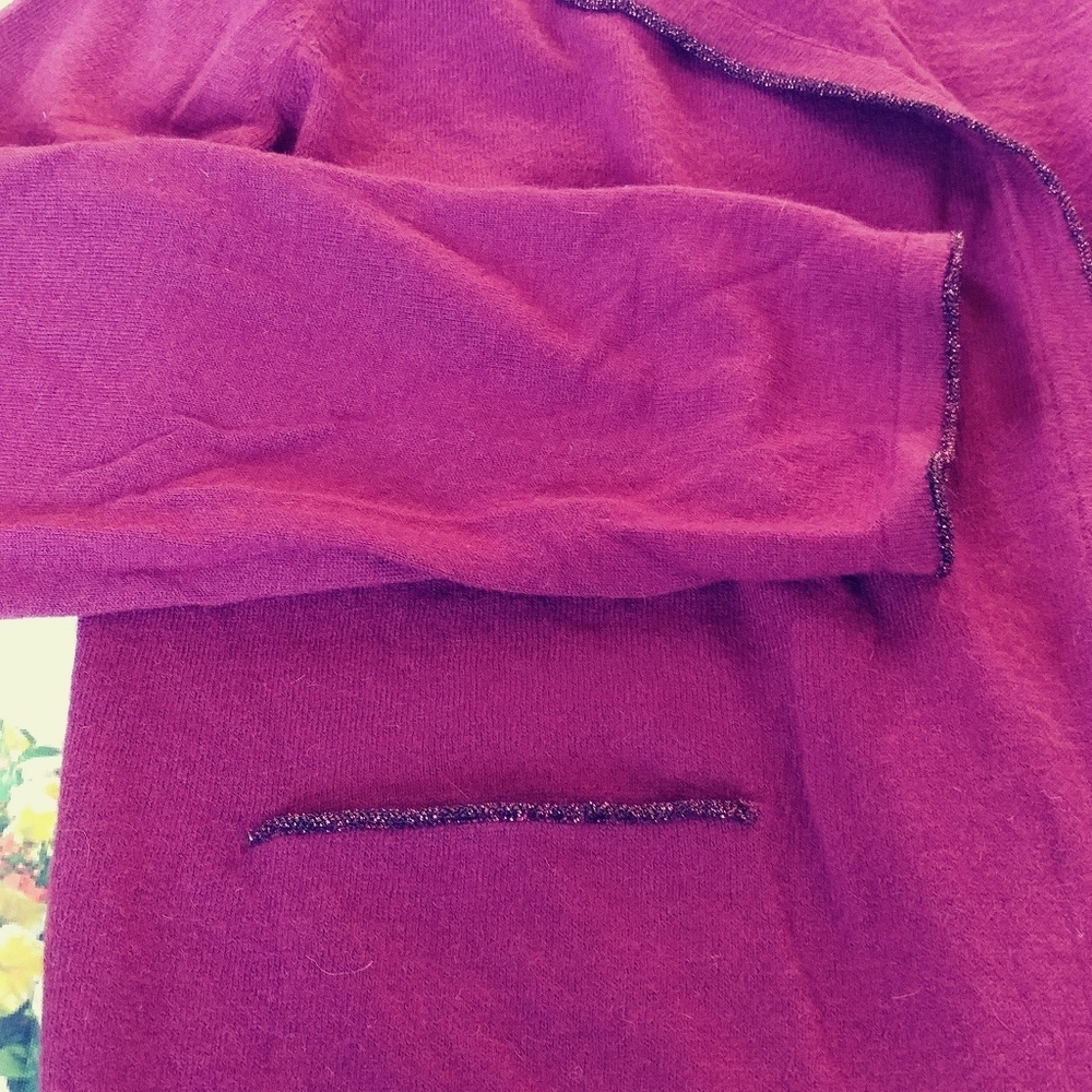 CCO J.Jill raspberry colored cardigan size large - Picture 4 of 6
