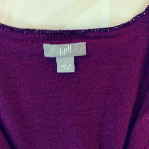 CCO J.Jill raspberry colored cardigan size large - Picture 3 of 6