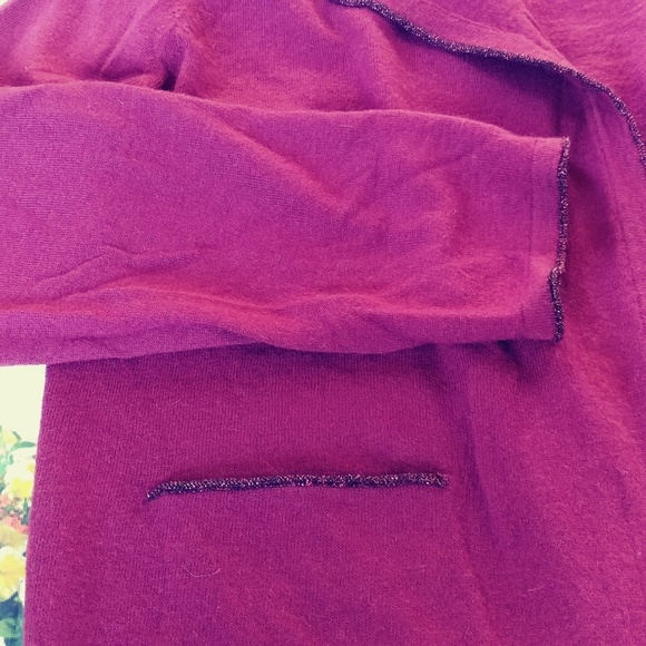 CCO J.Jill raspberry colored cardigan size large - Picture 4 of 6