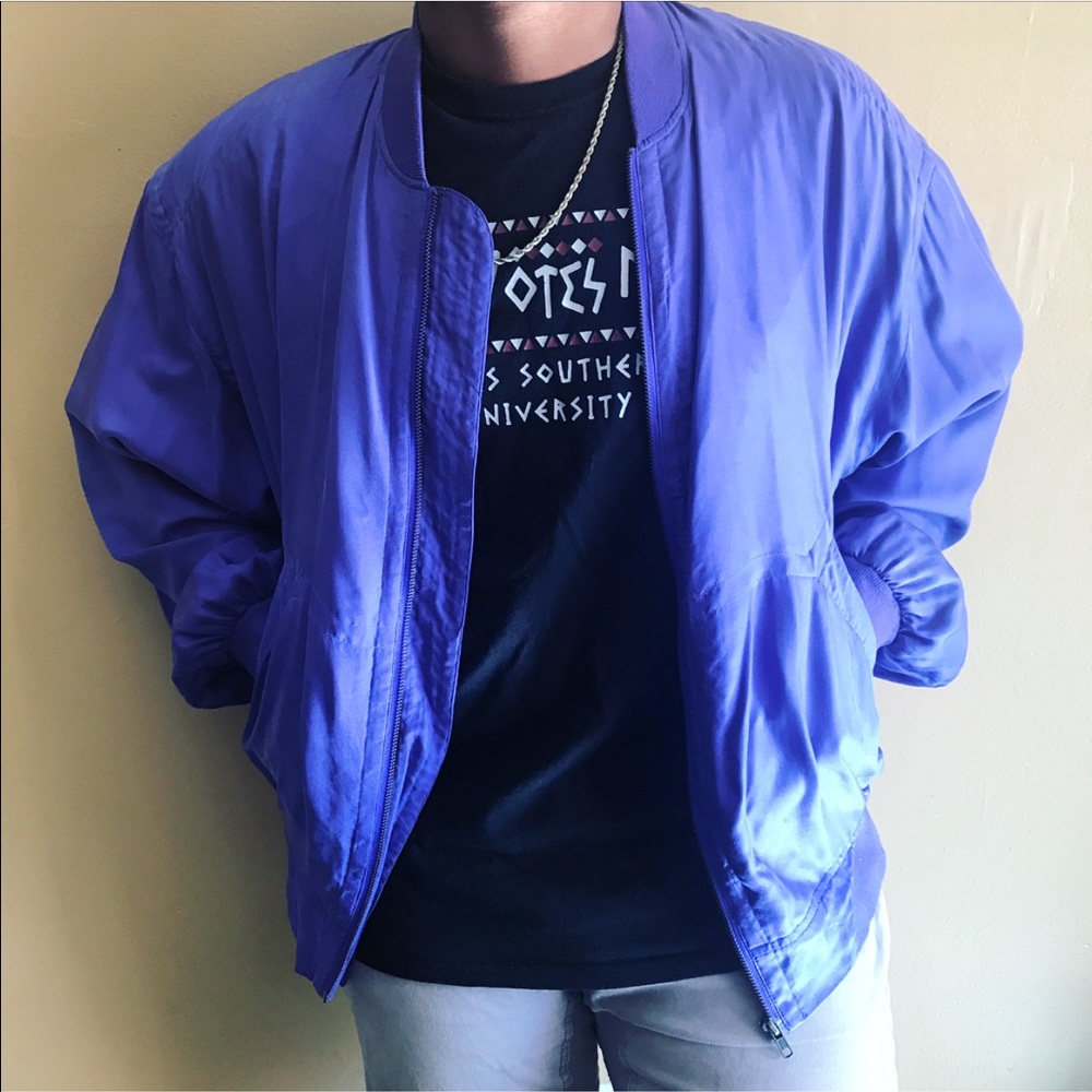 XL Men's Purple Bomber Jacket by Goouch