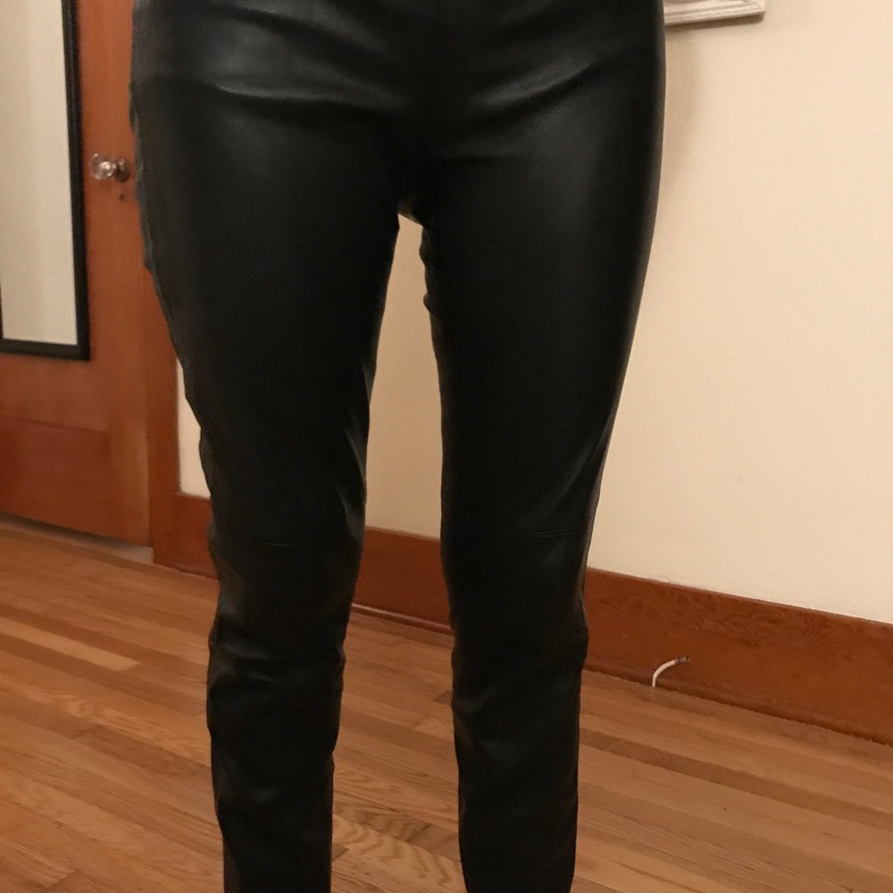 Zara black leather pants