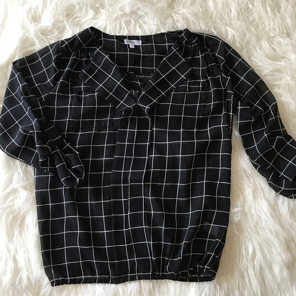 Black sheer blouse