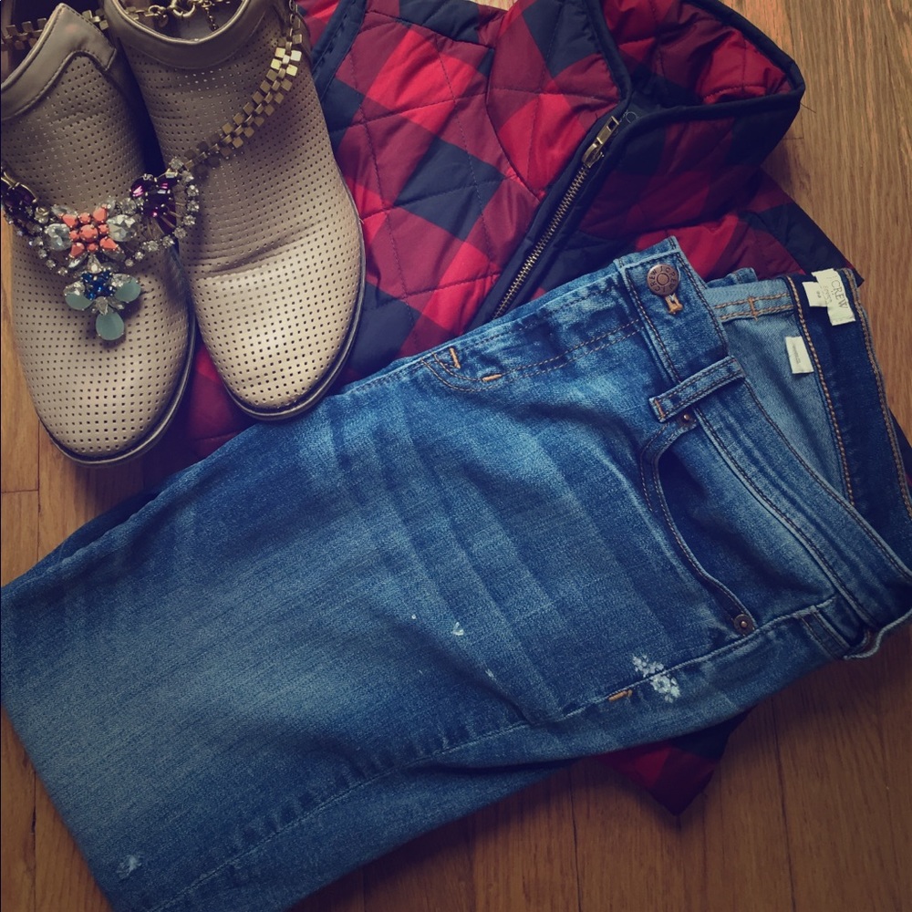 J. Crew skinny jeans.