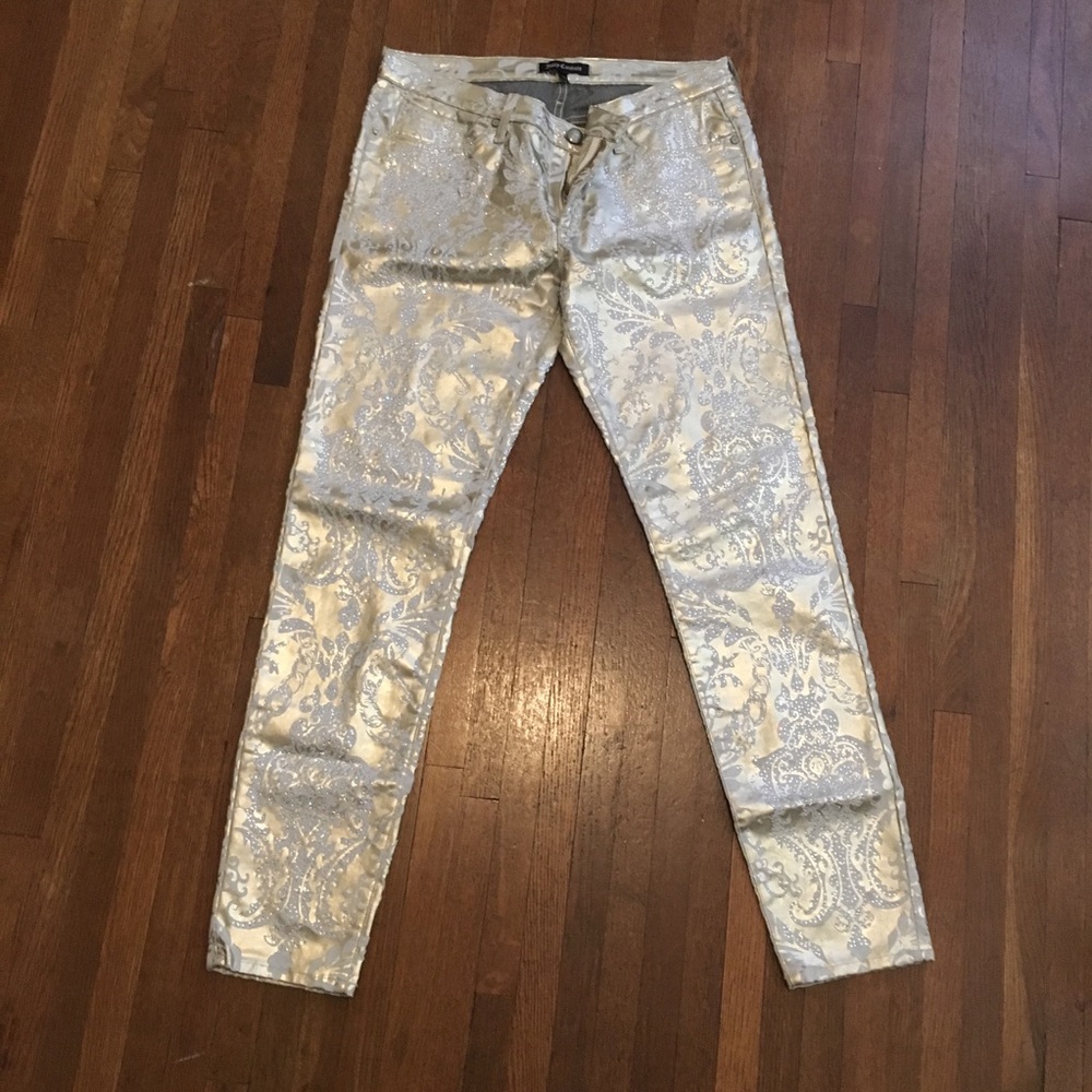Juicy couture gold foil pants Swarovski crystal 31