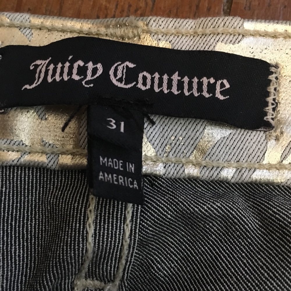Juicy couture gold foil pants Swarovski crystal 31