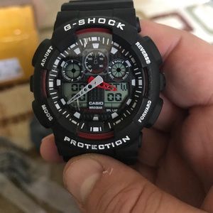 Black with red Gshock