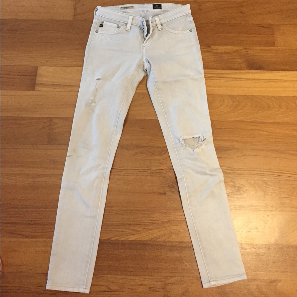 AG Legging Ankle denim jeans color pale grey Sz 24
