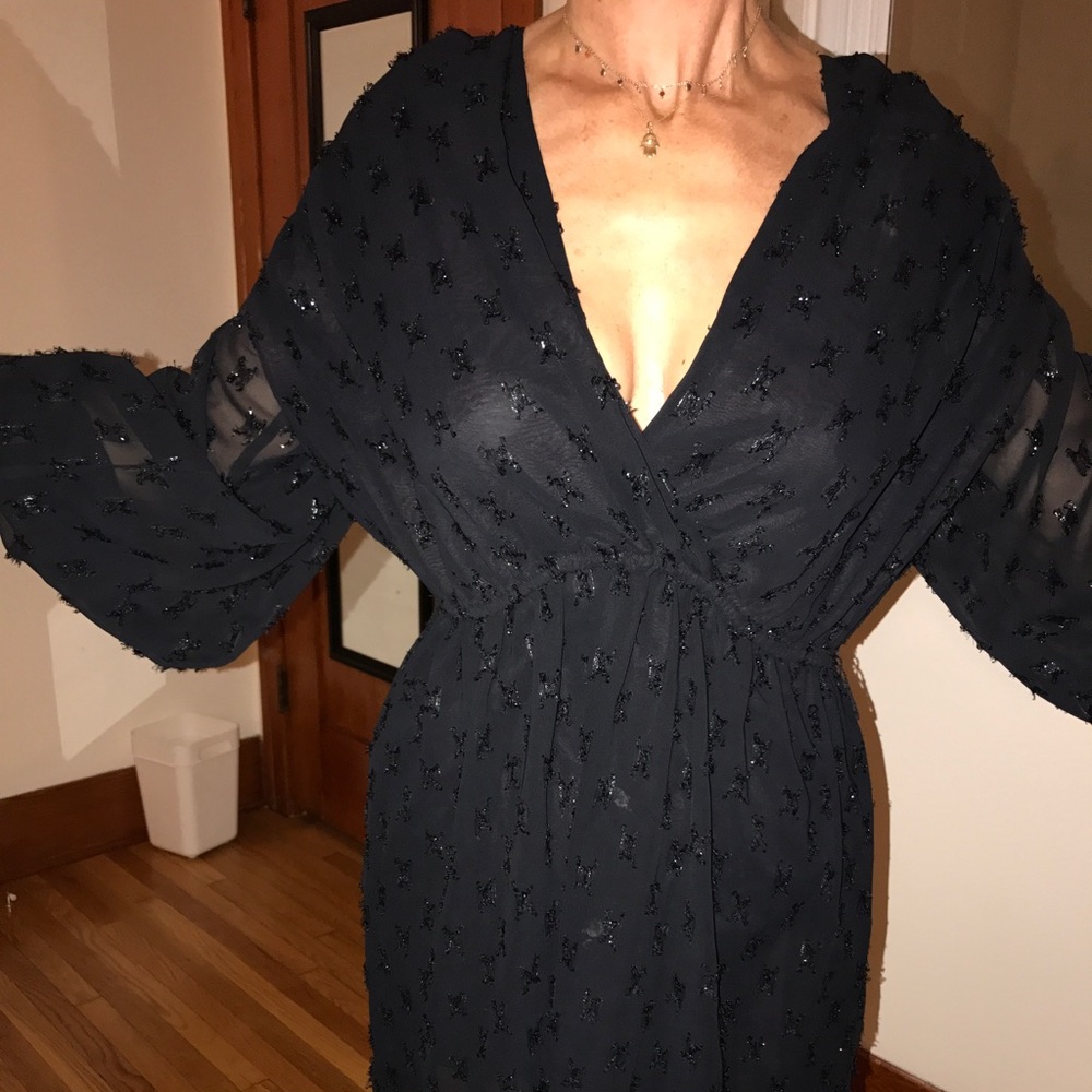 Vintage black silk dress