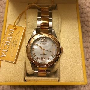 NWT Gold Invicta Watch with Opal face