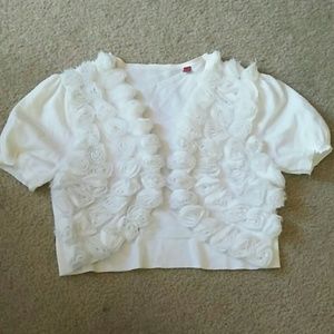 White shrug, short white cardigan size M