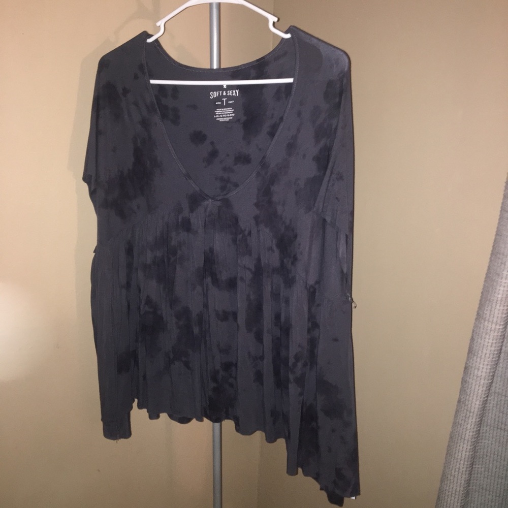 American Eagle Soft and Sexy Tie-Dye Flowy Shirt