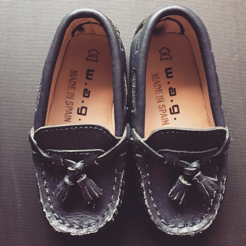 Boys leather loafers from spain
