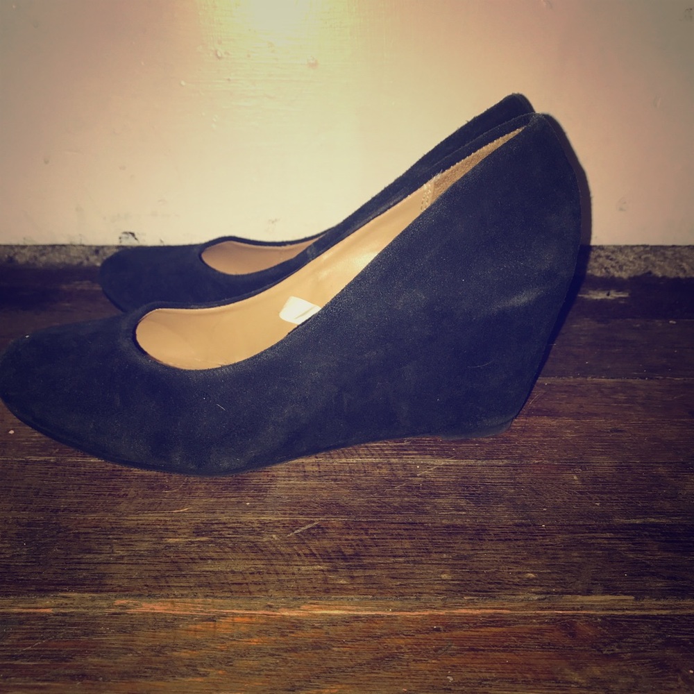 Black Suede Wedges