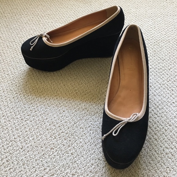 Anthropologie Shoes - Anthropologie Black & Tan Suede Platforms