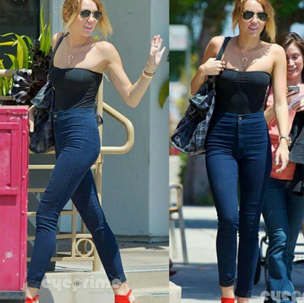 High Waisted Blue Jeans
