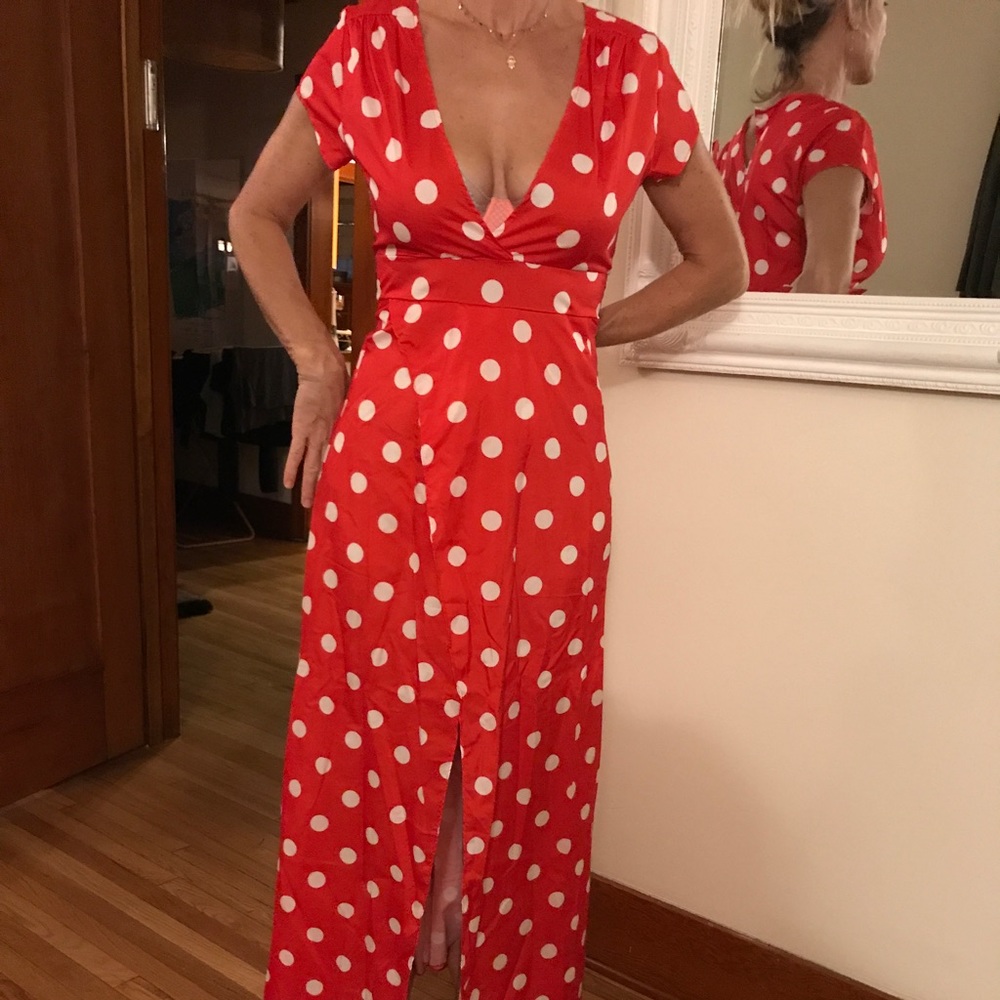 Maxi polka dot dress