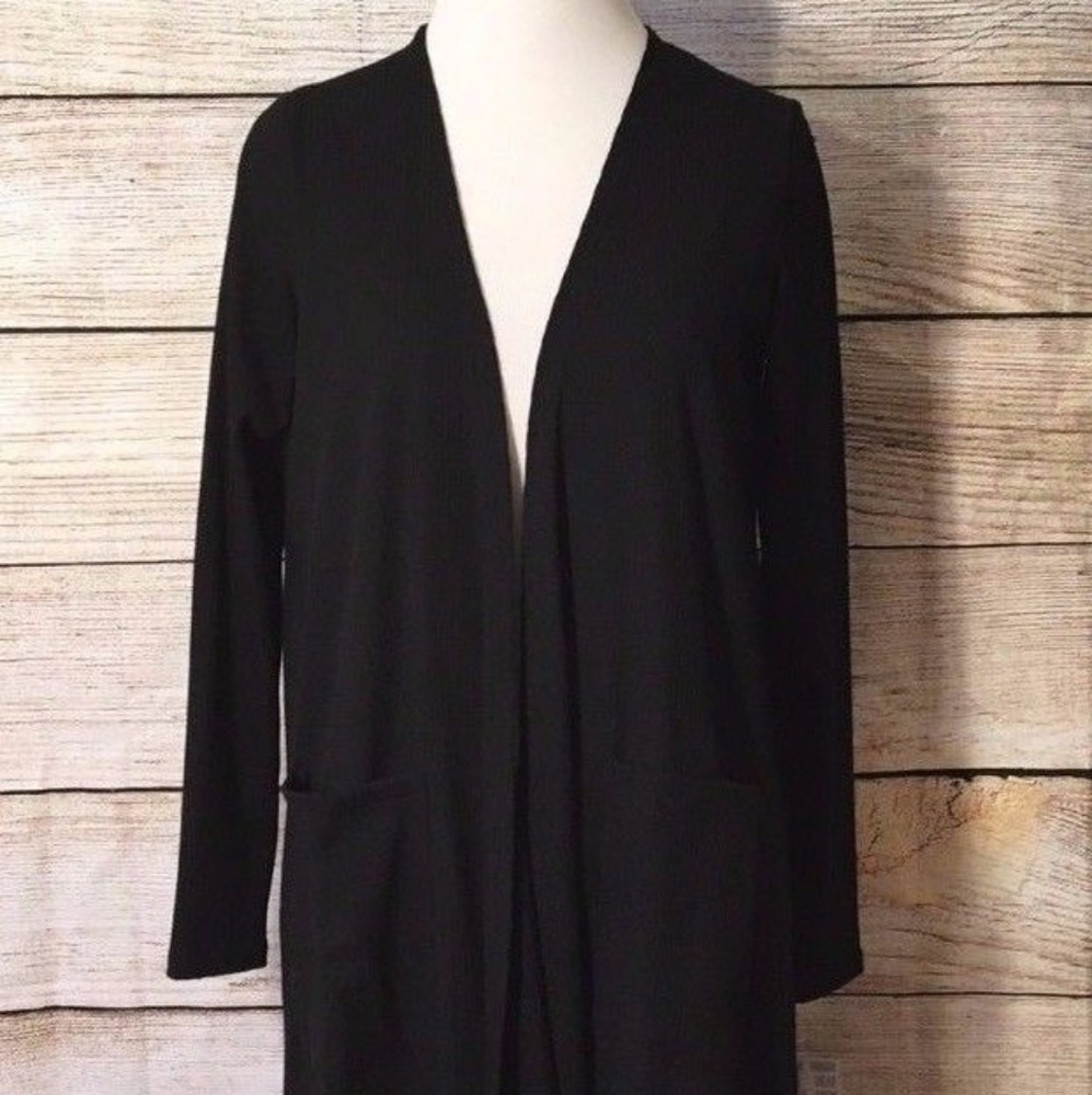 LuLaRoe Solid Black Sarah Cardigan Duster Sweater