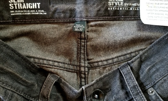 New Men's Jeans UK Style Slim Straight Black - Picture 4 of 4