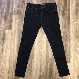 Dark wash Express Jeggings.