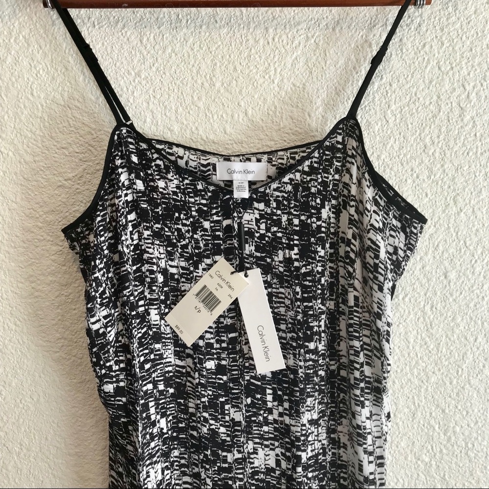Calvin Klein Black and White Midi Dress