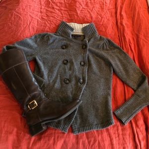 Grey soft button down sweater