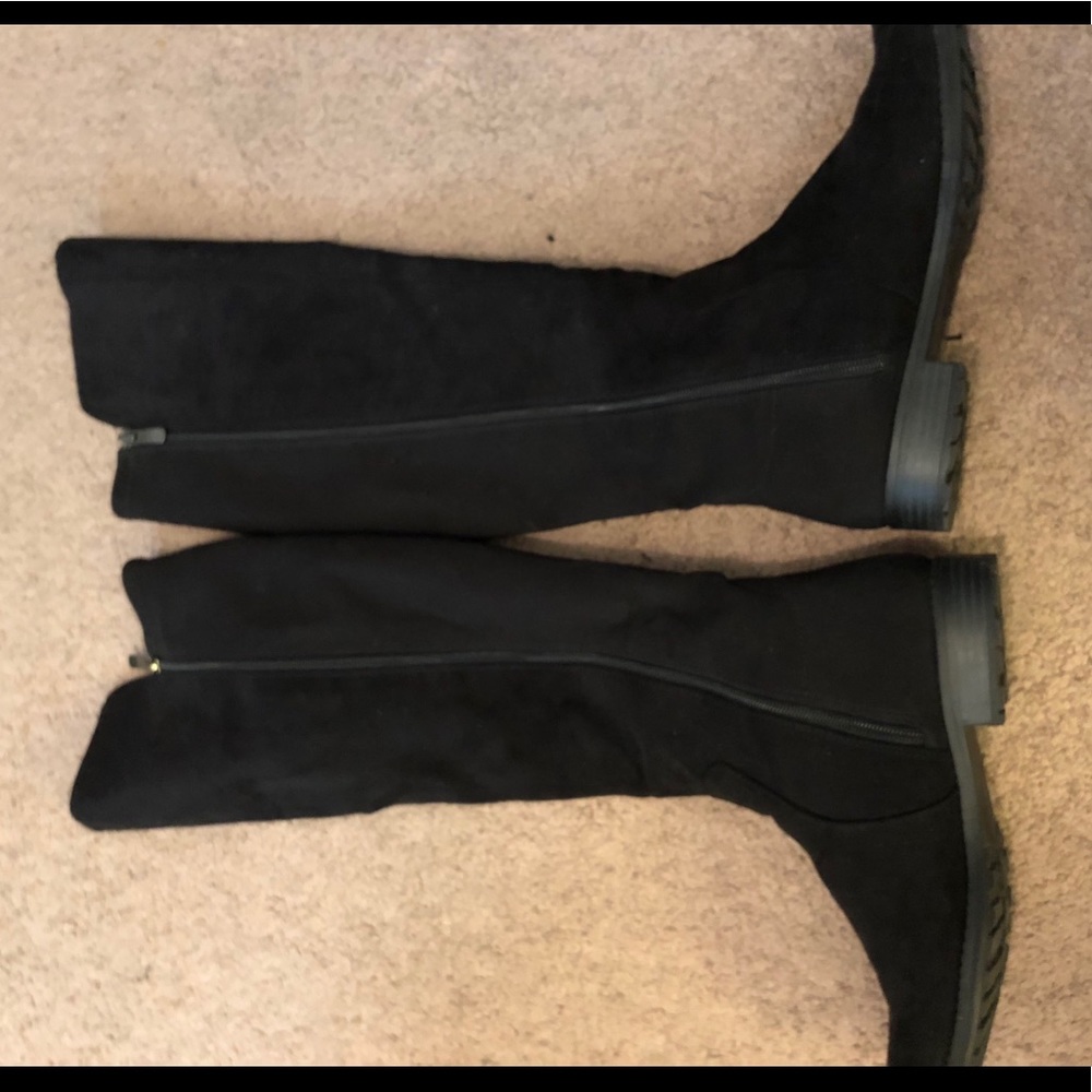 EUC black over the knee faux suede boots