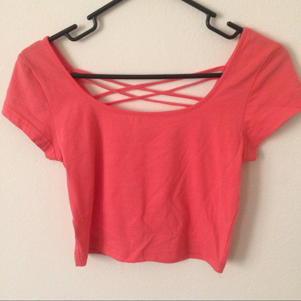 Coral/Hot Pink Crop Top