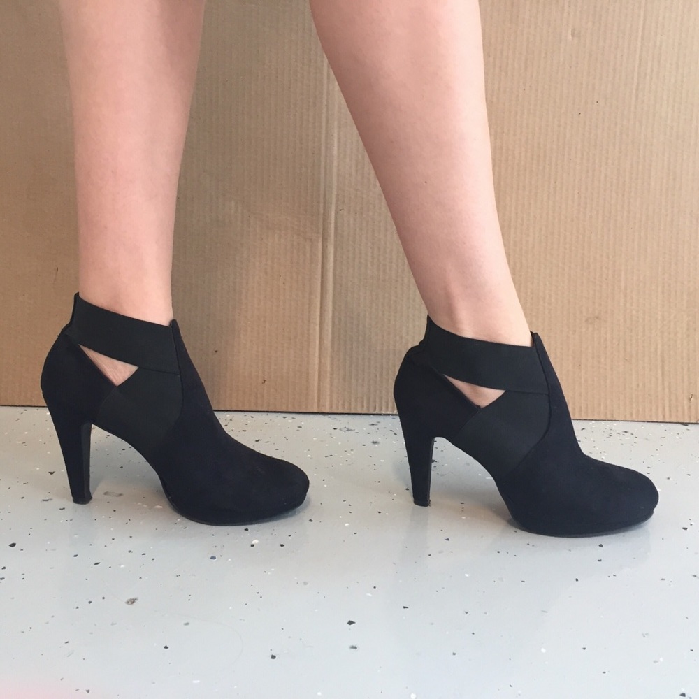 Black high heel boots
