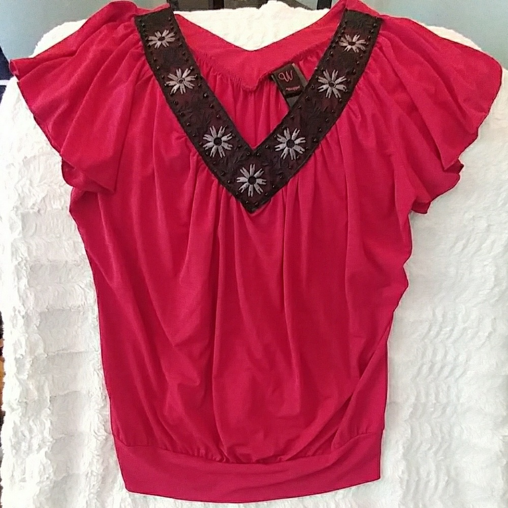Deep red blouse