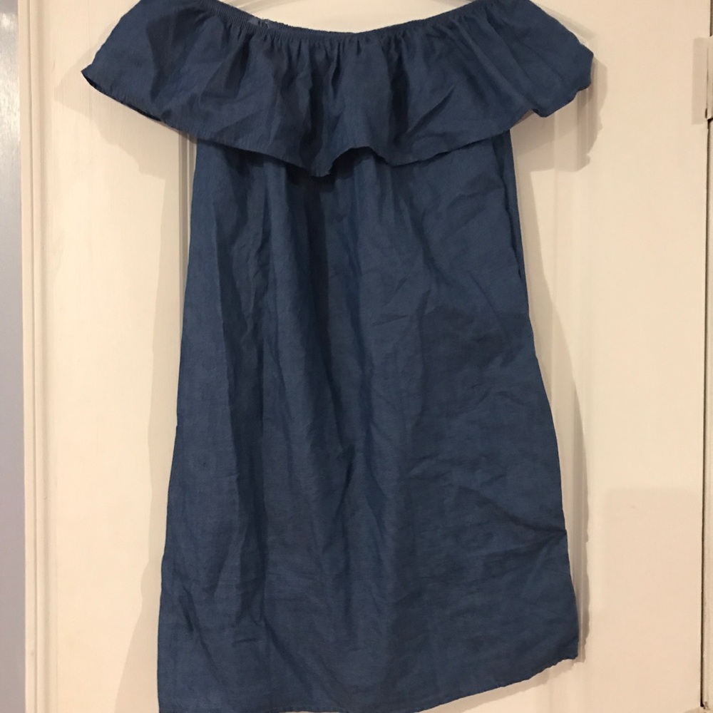 Denim off the shoulder boutique dress