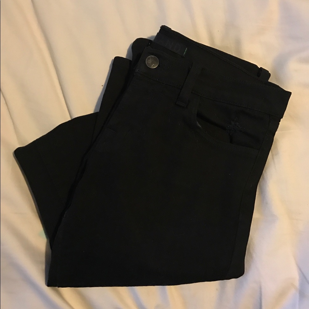 Black, ripped J brand jeans.