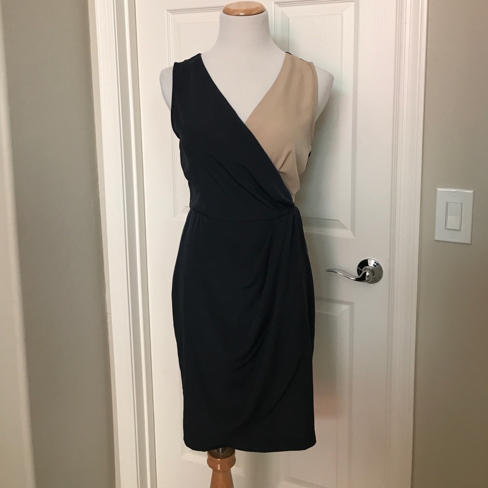 Sleeveless two tone dress