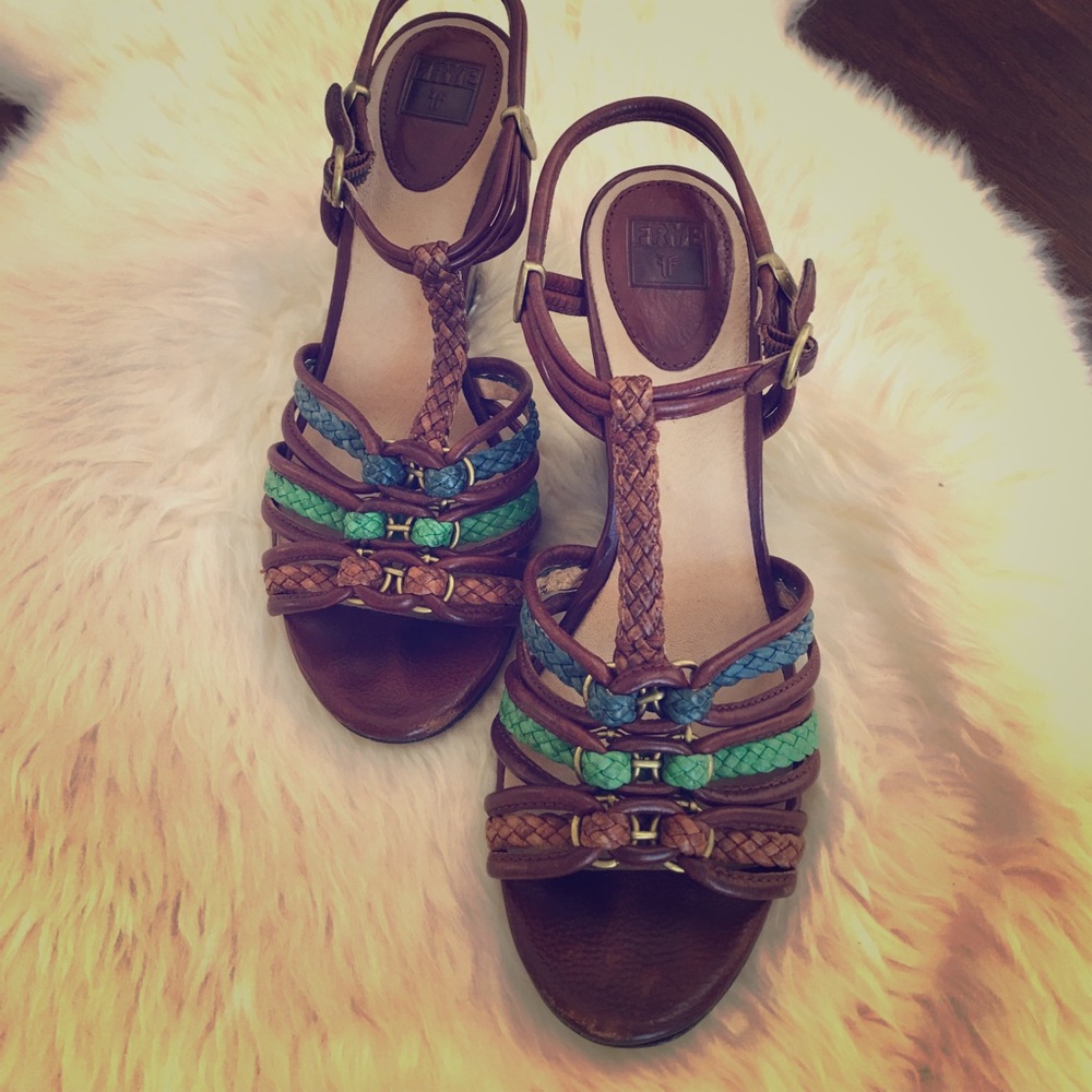 Frye leather wedges