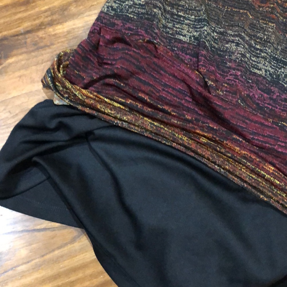 SALE🛎 NEW BLACK & RUST MOCK NECK STRETCH DRESS - Picture 7 of 8