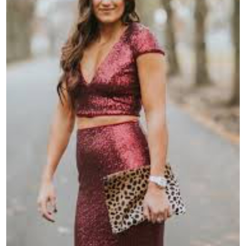 Sequin Two-Piece Mermaid Gown