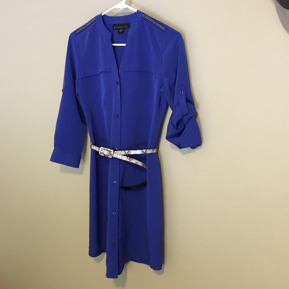 Cute blue button up dress