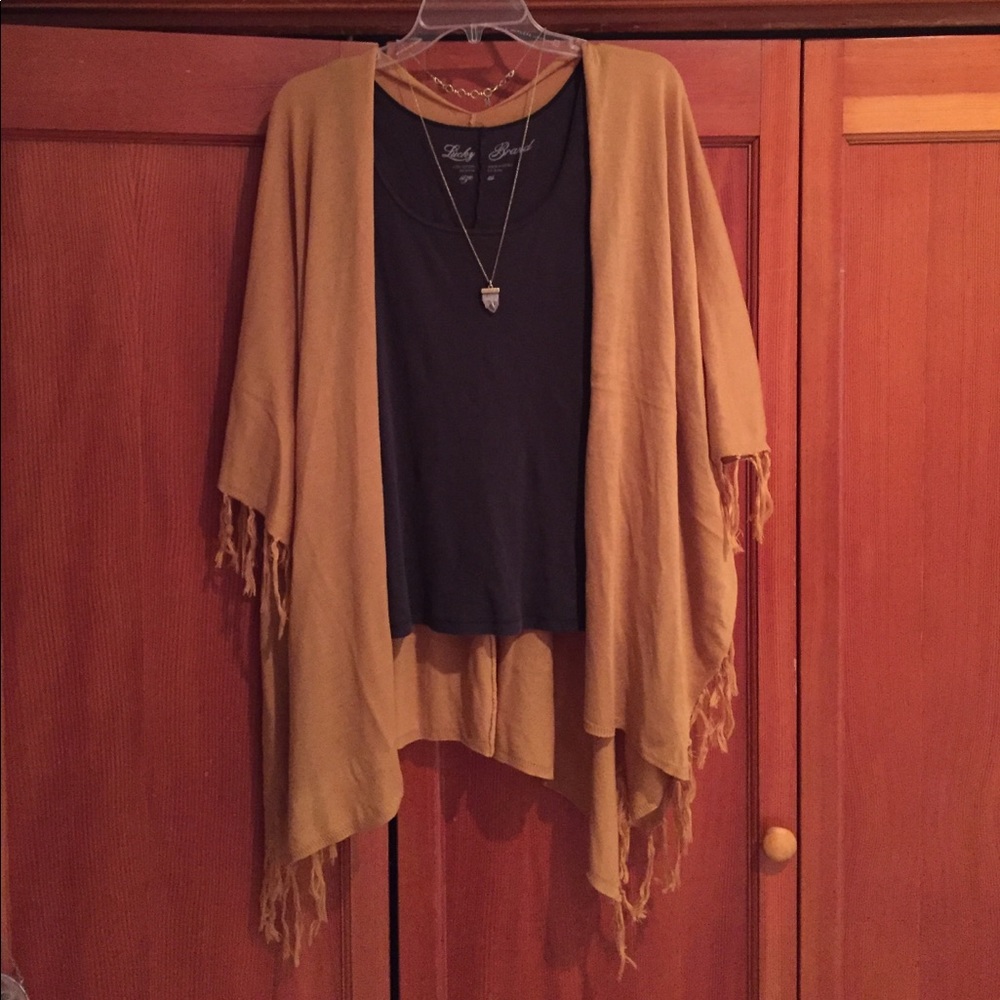 Forever 21 tasseled mustard kimono!