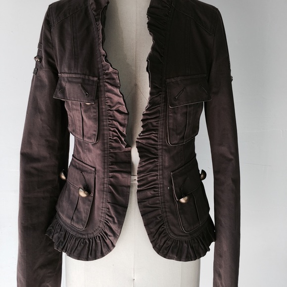 Mackage military ruffle blazer jacket xs - Picture 3 of 8