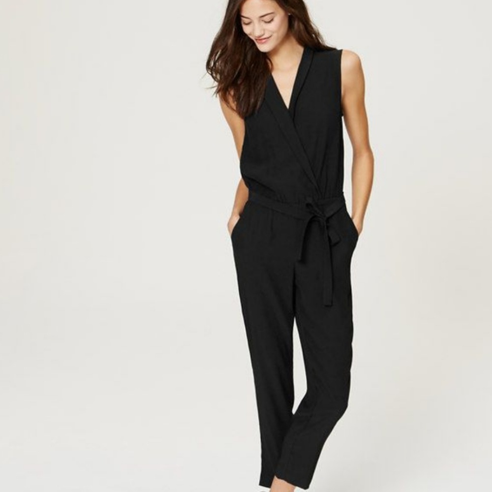 Loft Black Wrap Jumpsuit