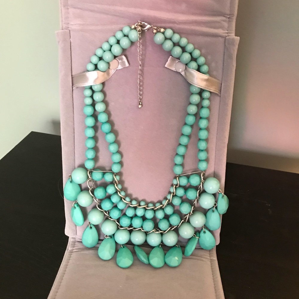 Teal Beaded Necklace