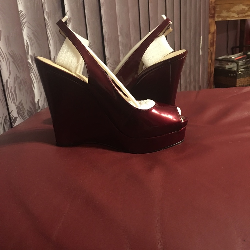 9-West Patent Leather Wedges.